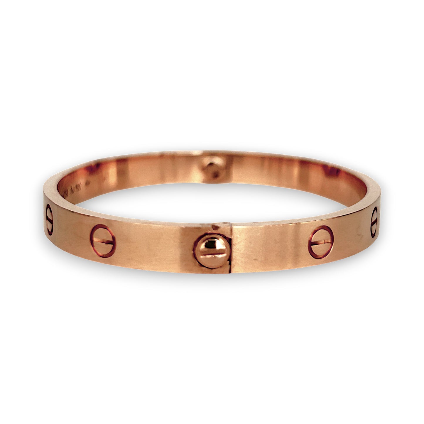 GOLD DEAL | 18ct (18K) Authentic Cartier Love Bracelet Classic Rose Gold Bracelet Size 17 with screw motif