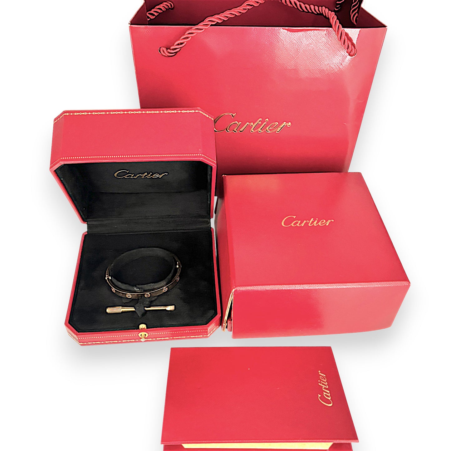 GOLD DEAL | 18ct (18K) Authentic Cartier Love Bracelet Classic Rose Gold Bracelet Size 17 with screw motif