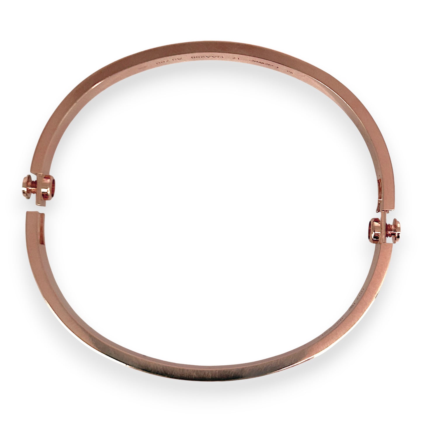 GOLD DEAL | 18kt Authentic Cartier Love Bracelet Classic Rose Gold Bracelet Size 17 with screw motif