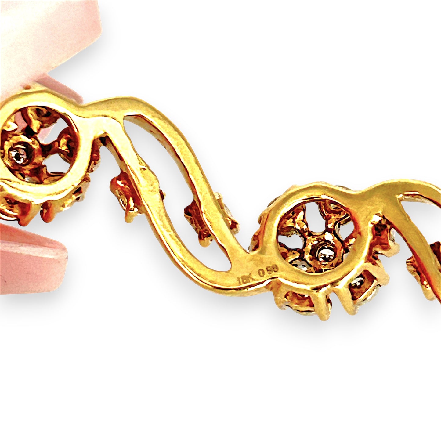 GOLD DEAL | 18ct (18K) Gold Diamond Floral Wave Bangle Valuation $13,000