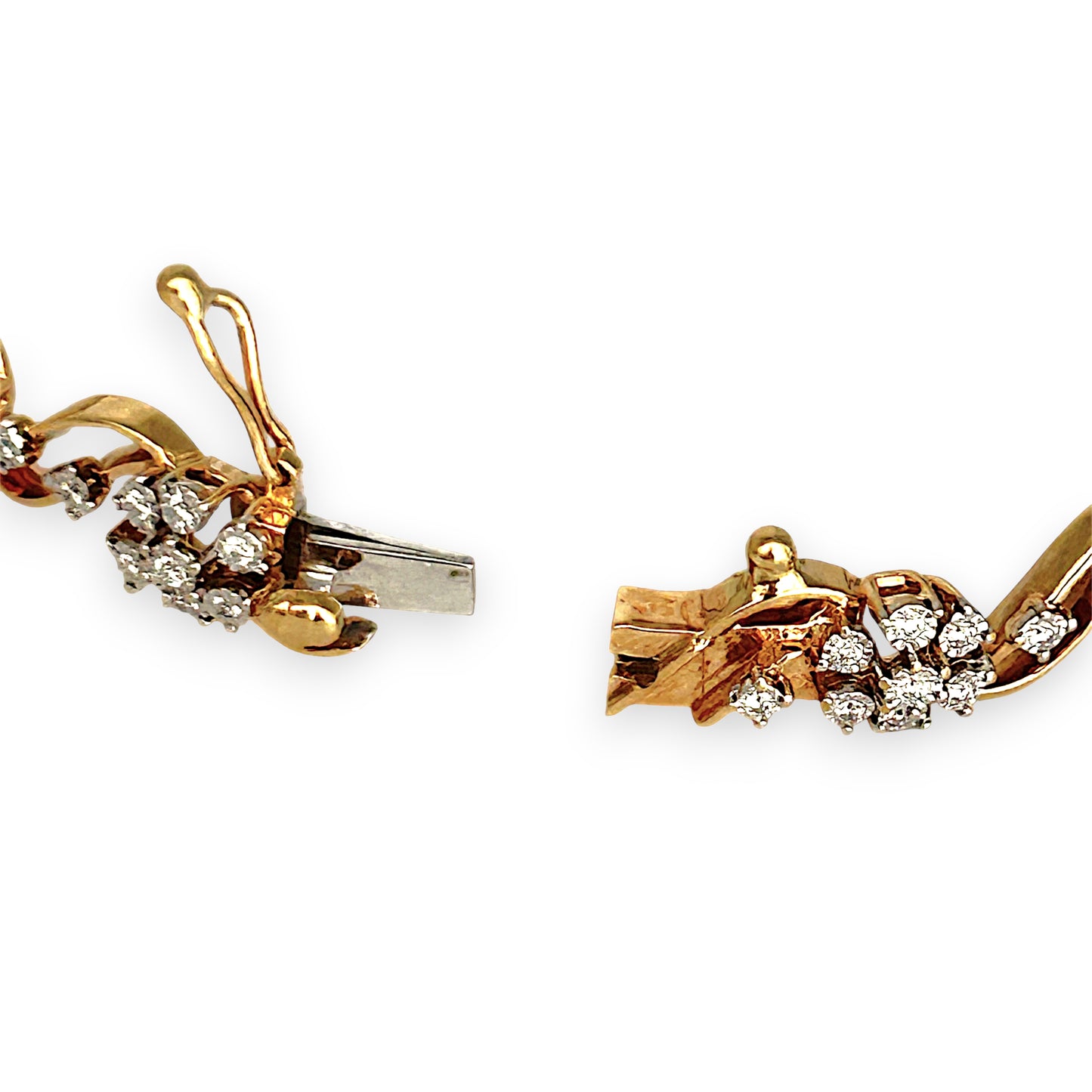 GOLD DEAL | 18ct (18K) Gold Diamond Floral Wave Bangle Valuation $13,000