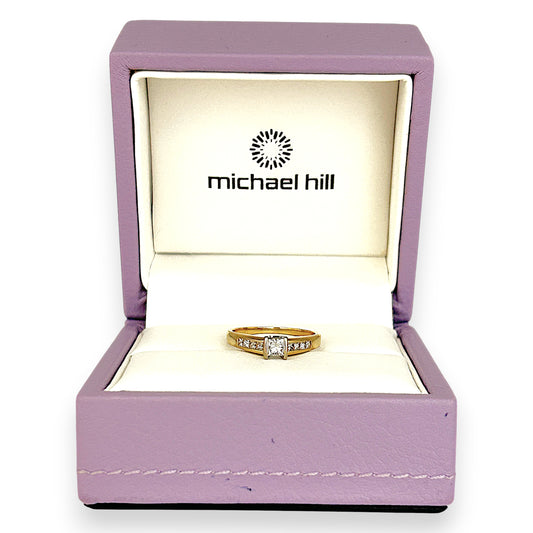 GOLD DEAL | 18ct (18K) Gold Michael HIll Solitaire Diamond 0.53ct Ring Valuation $4,750