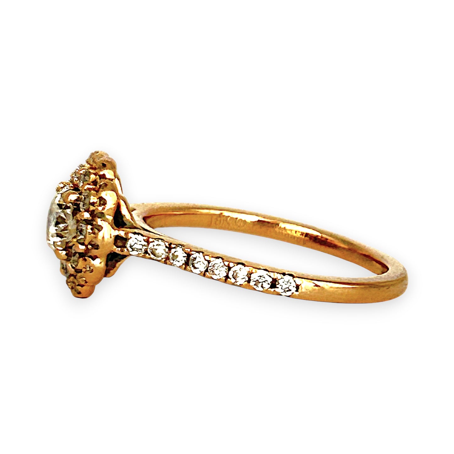 GOLD DEAL | 18ct (18K) Rose Gold Diamond Floral Halo Ring TDW 0.77ct Valuation $4,950