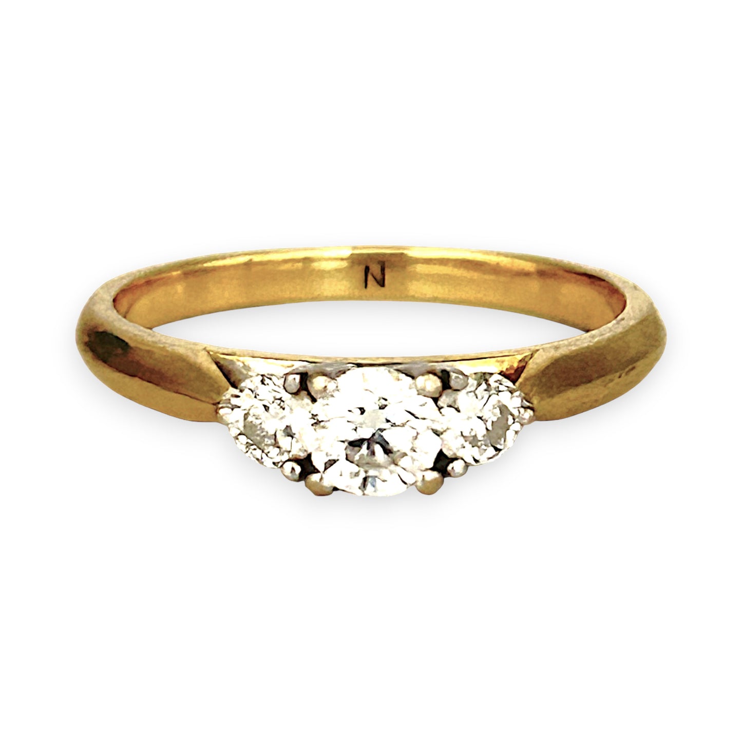 GOLD DEAL | 18ct (18K) Gold Trio Brilliance Ring with 0.47ct Diamonds Size N