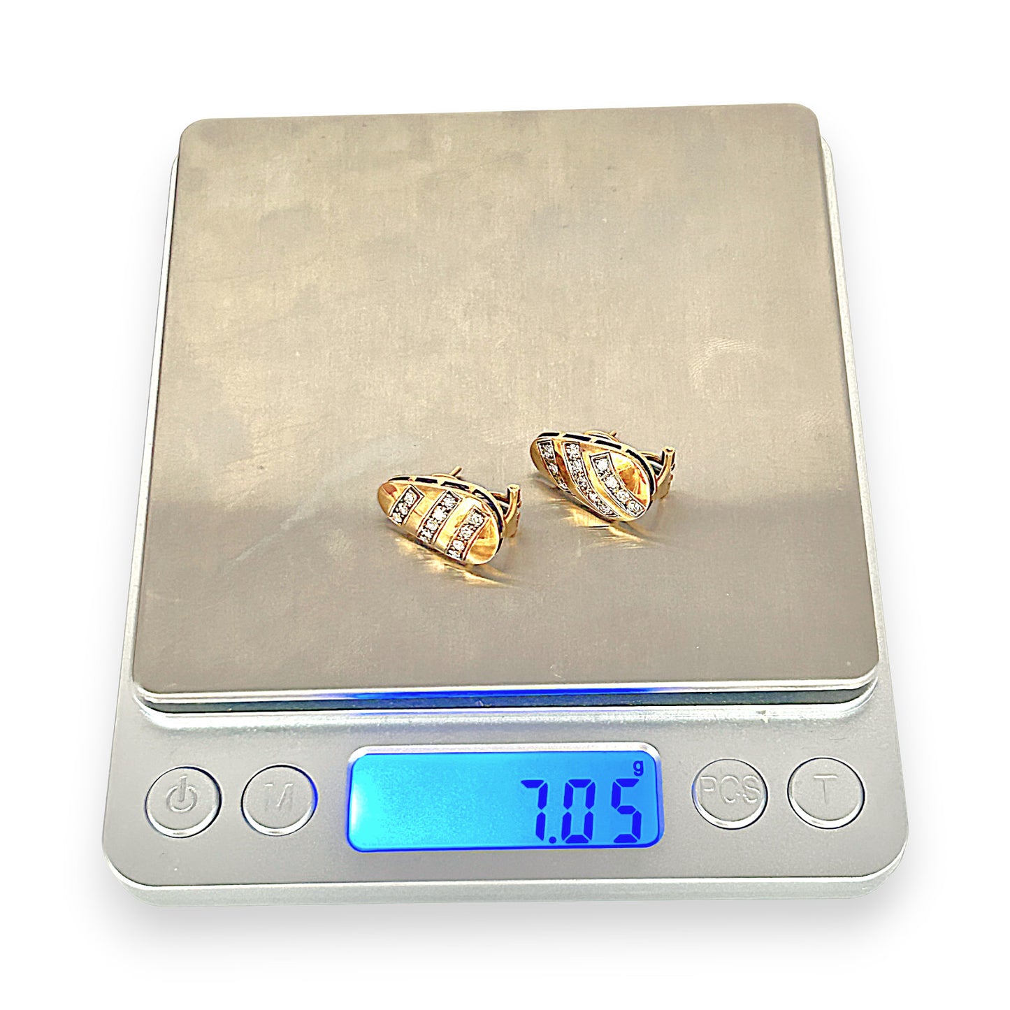 GOLD DEAL | 18ct (18K) Vintage Elegant Row of Diamonds 0.72ct Clip Back Earrings