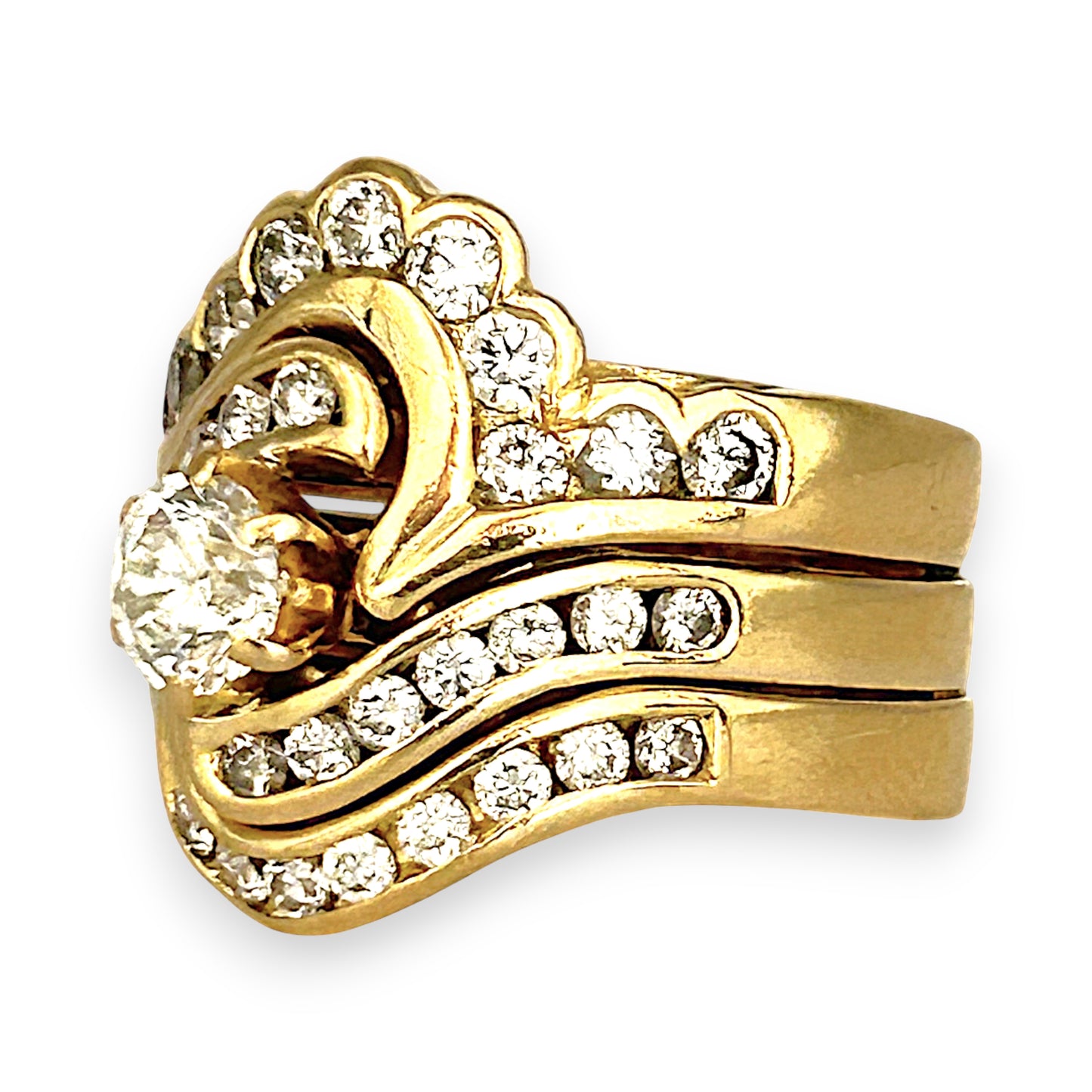 GOLD DEAL | 18ct (18K) Gold Cascading Brilliance Diamond Ring Valuation $16,750