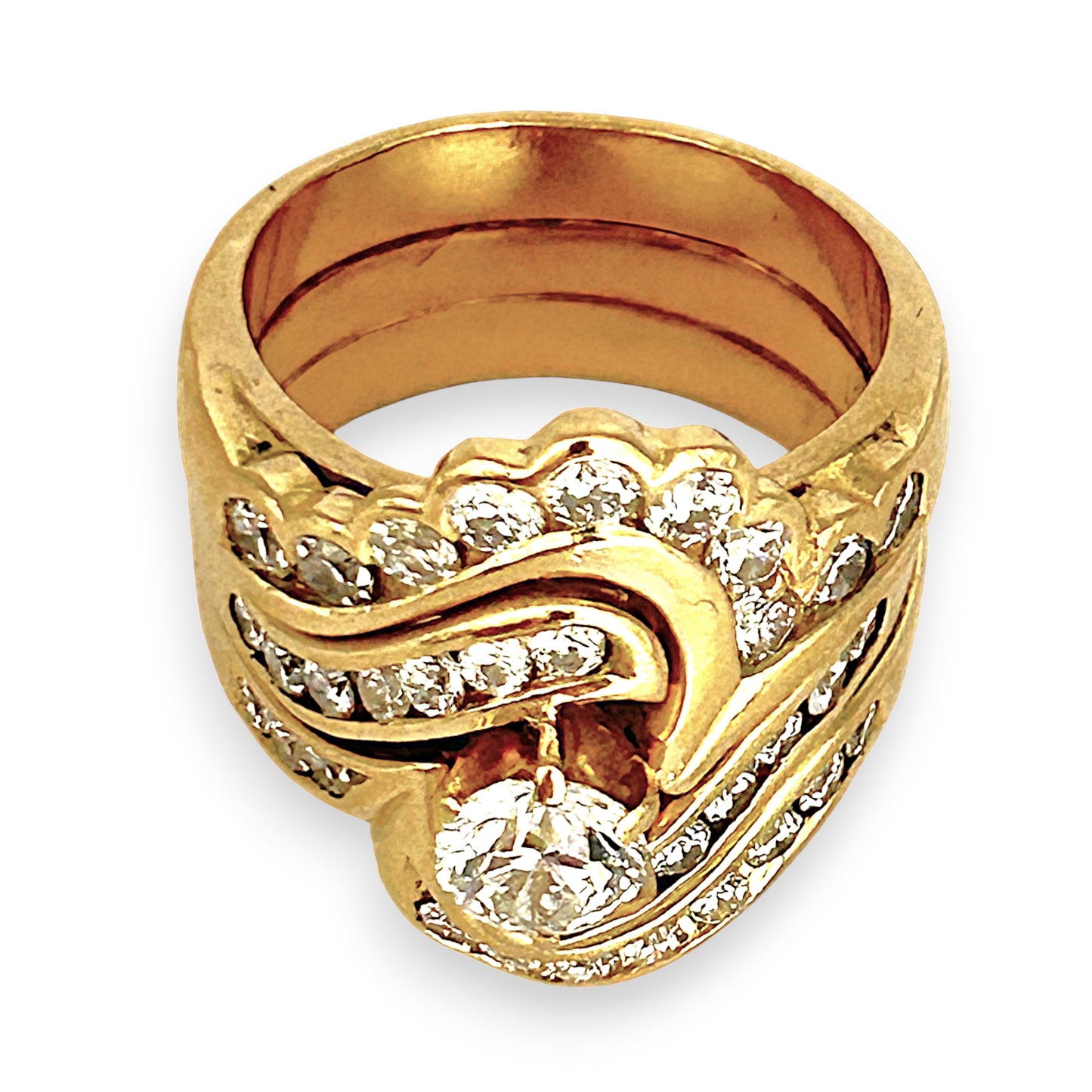 GOLD DEAL | 18ct (18K) Gold Cascading Brilliance Diamond Ring Valuation $16,750