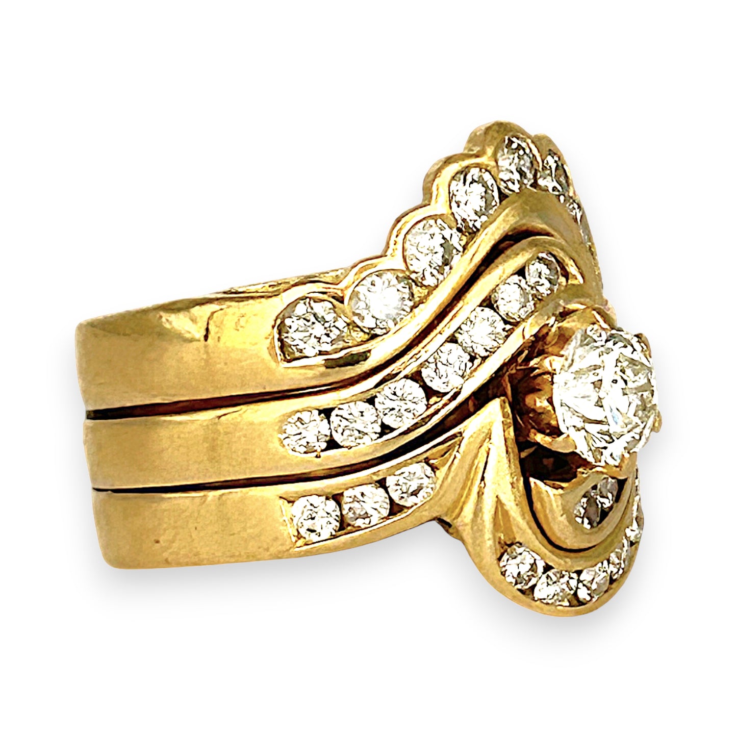 GOLD DEAL | 18ct (18K) Gold Cascading Brilliance Diamond Ring Valuation $16,750