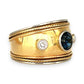 GOLD DEAL | 18ct (18K) Y/W Gold Royal Crest Sapphire & Diamond Ring Size R