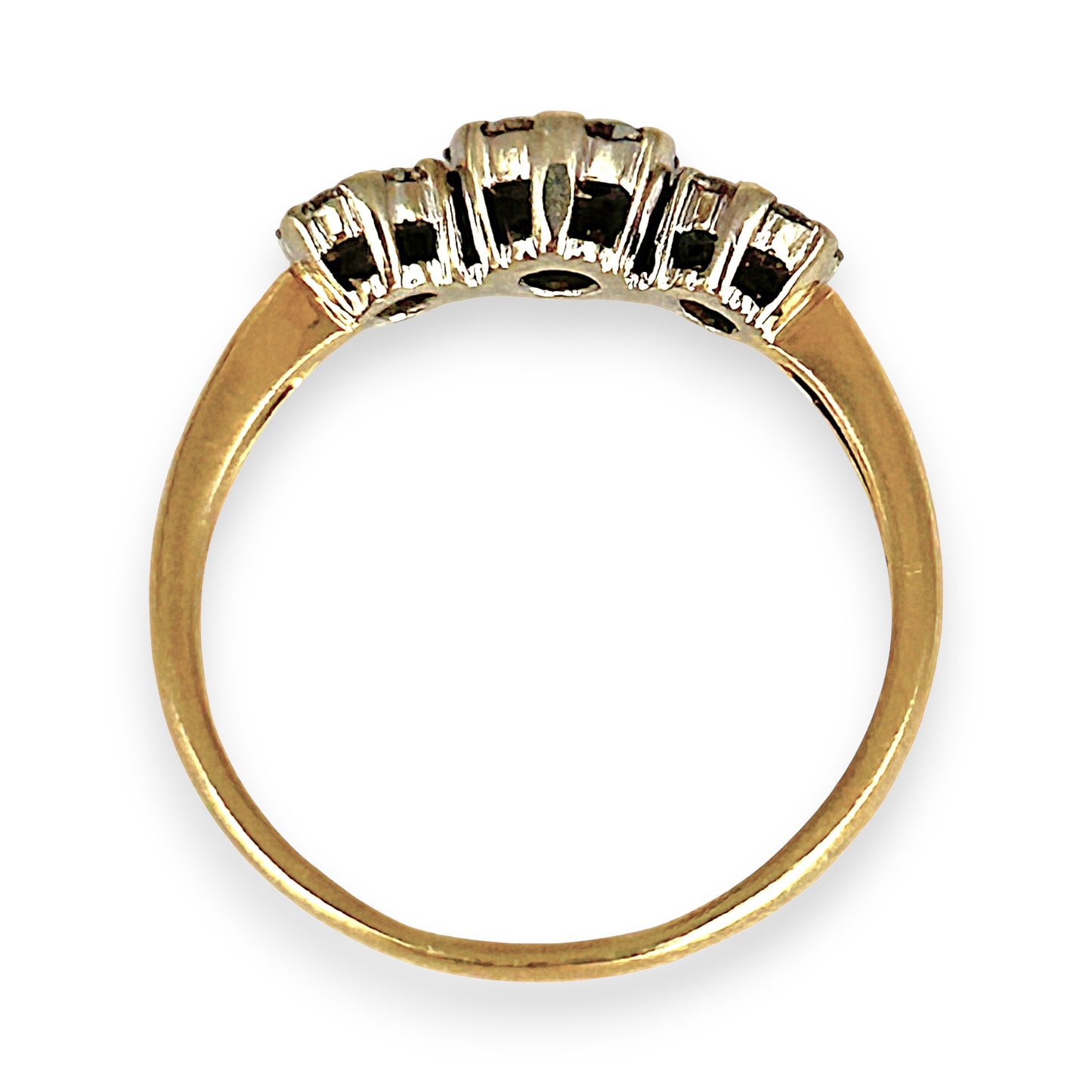 GOLD DEAL | 18ct (18K) Gold Triple Diamond Cluster Ring TDW 0.42ct