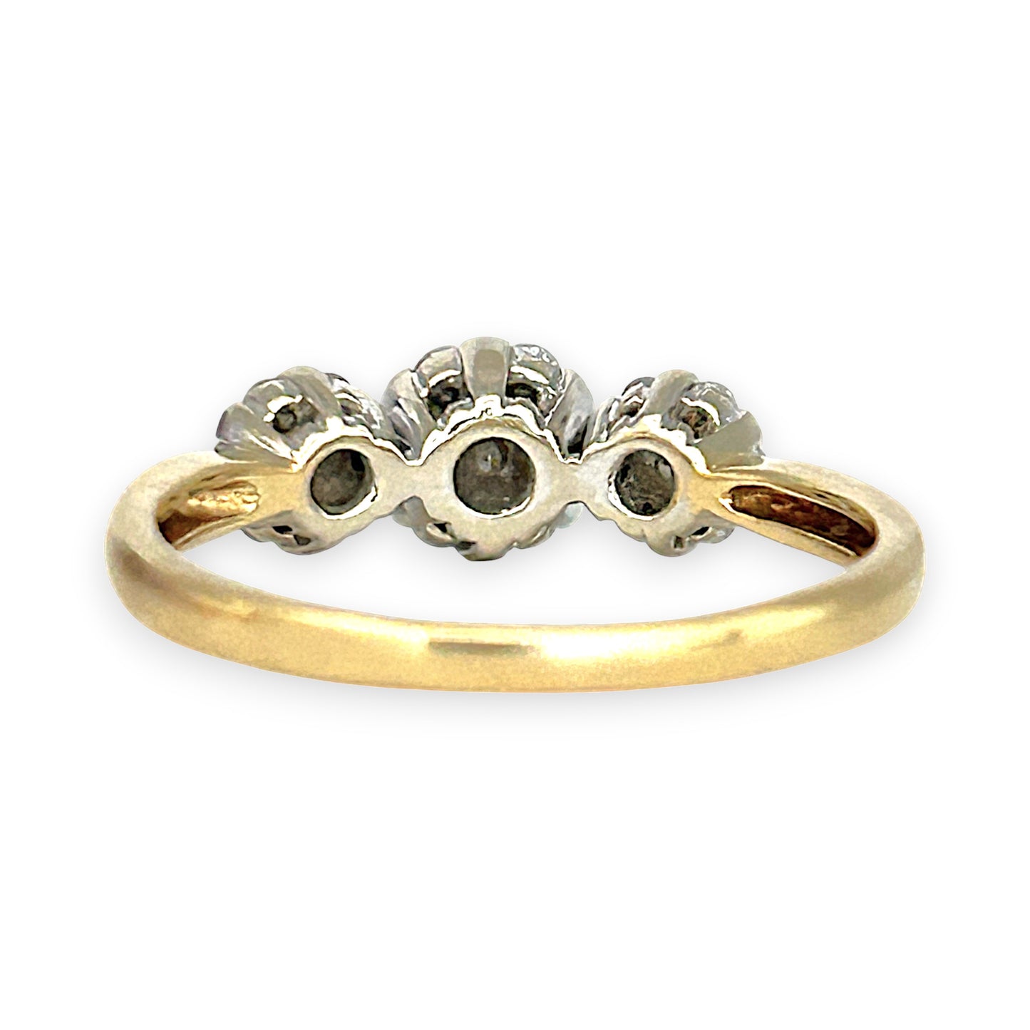 GOLD DEAL | 18ct (18K) Gold Triple Diamond Cluster Ring TDW 0.42ct