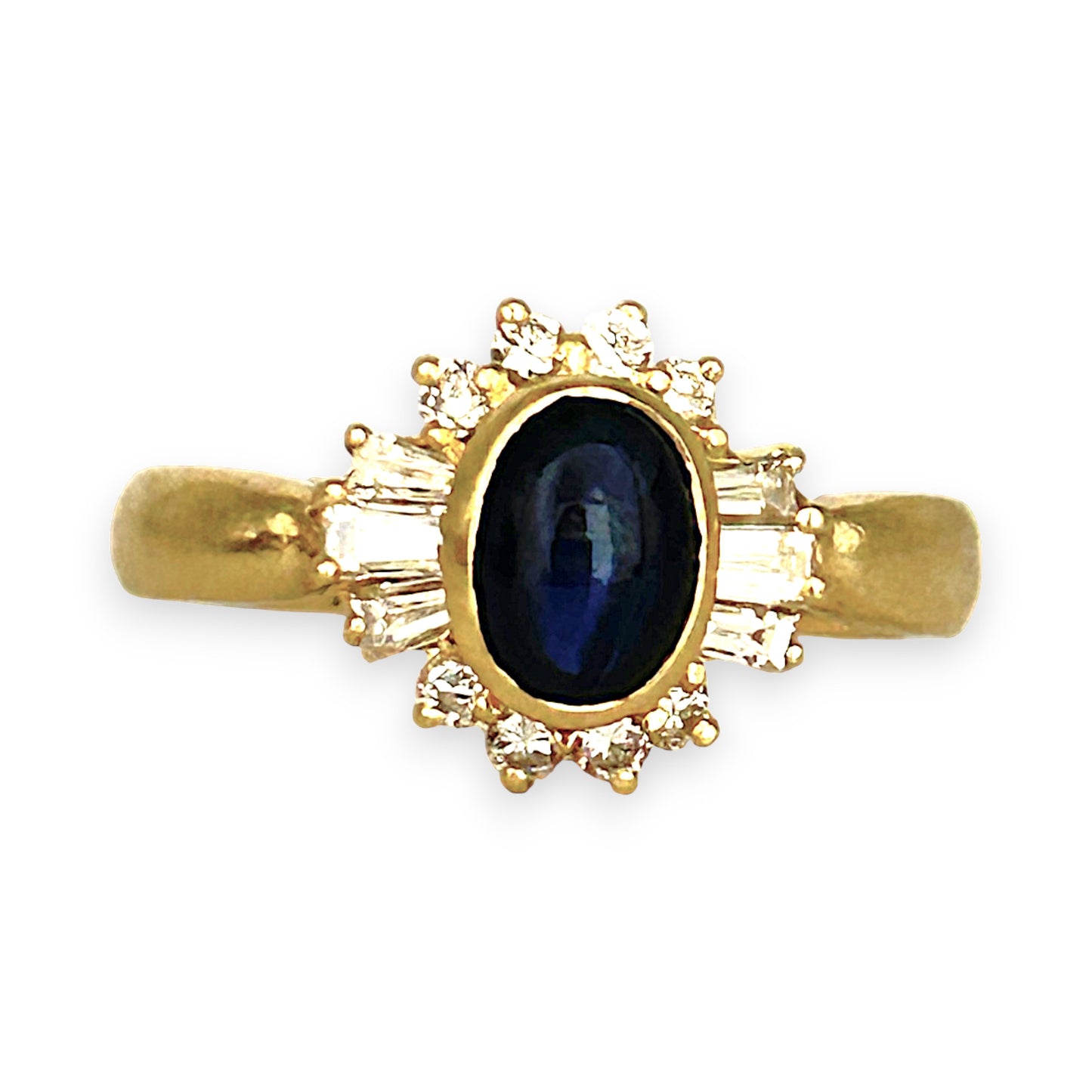 GOLD DEAL | 18ct (18K) Gold Midnight Bloom Sapphire & Diamond Ring Valuation $6,750