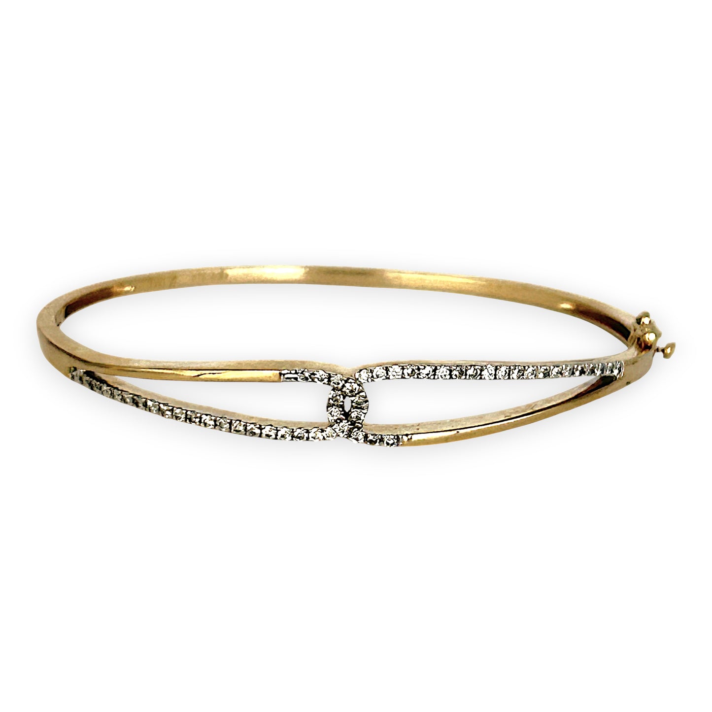 GOLD DEAL | 9ct Gold Elysian Knot Bangle with Diamonds Valuation $4,400. TDW 0.50ct.