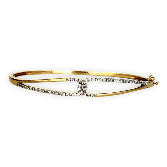 GOLD DEAL | 9ct Gold Elysian Knot Bangle with Diamonds Valuation $4,400. TDW 0.50ct.