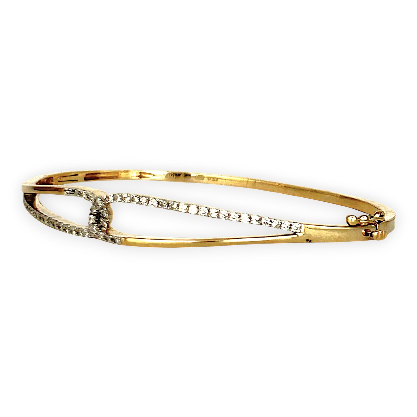 GOLD DEAL | 9ct Gold Elysian Knot Bangle with Diamonds Valuation $4,400. TDW 0.50ct.