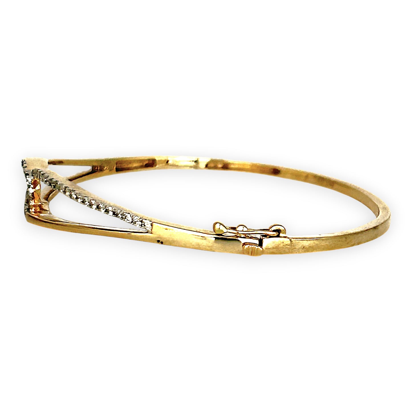 GOLD DEAL | 9ct Gold Elysian Knot Bangle with Diamonds Valuation $4,400. TDW 0.50ct.