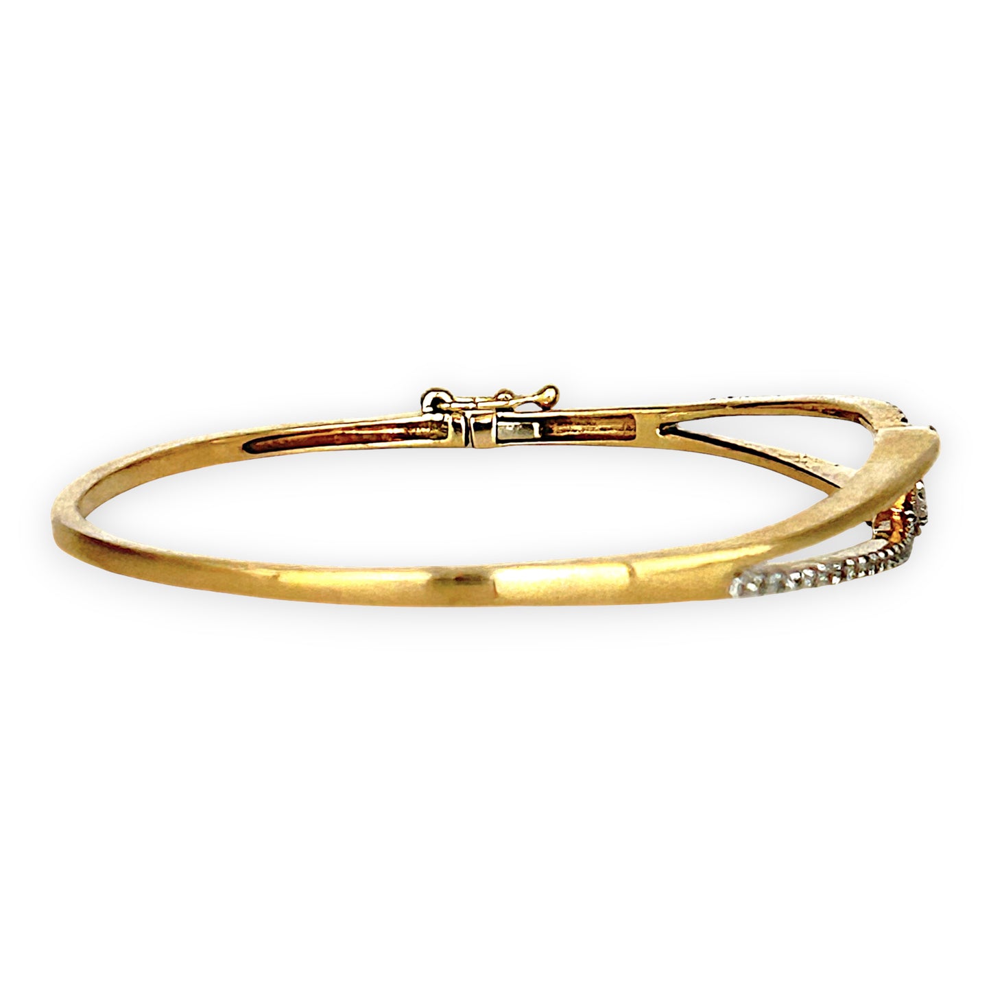 GOLD DEAL | 9ct Gold Elysian Knot Bangle with Diamonds Valuation $4,400. TDW 0.50ct.