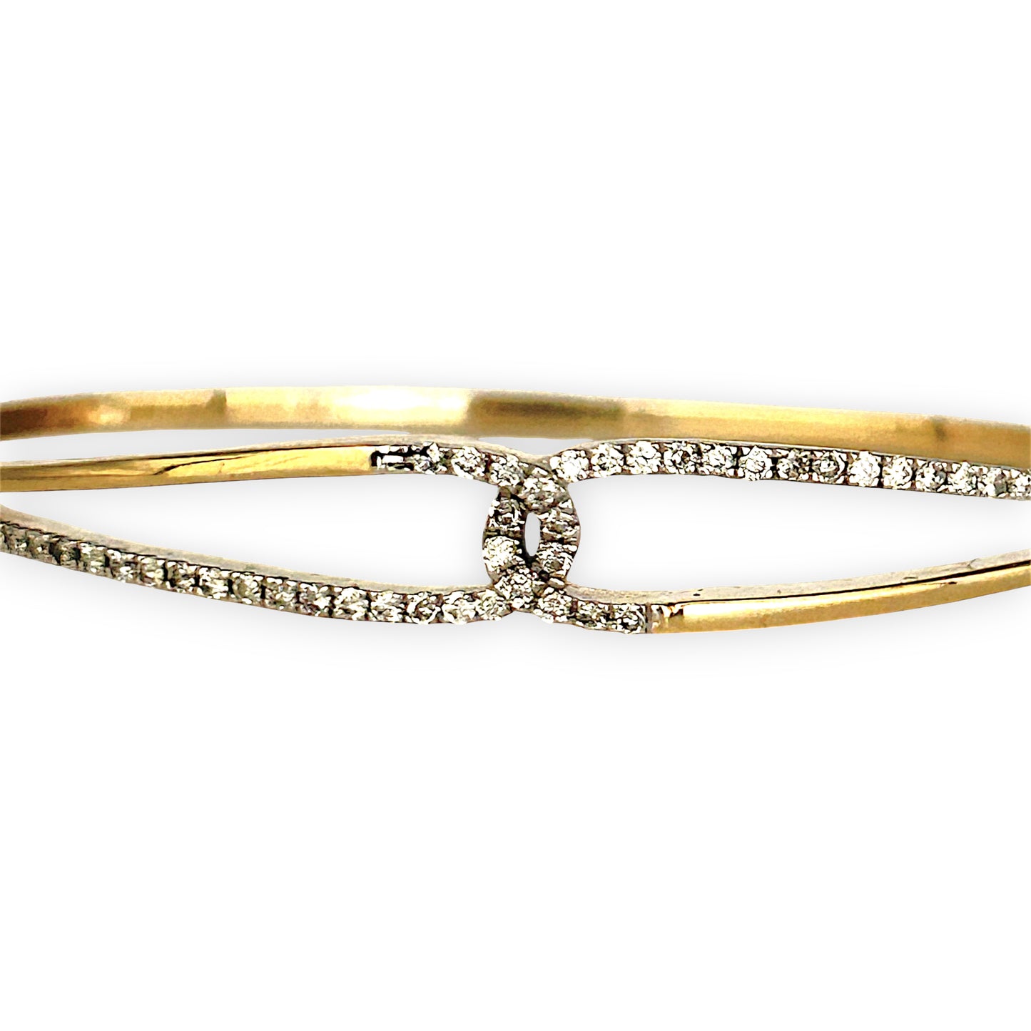 GOLD DEAL | 9ct Gold Elysian Knot Bangle with Diamonds Valuation $4,400. TDW 0.50ct.