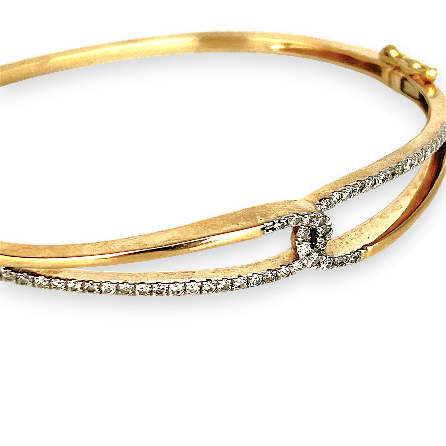GOLD DEAL | 9ct Gold Elysian Knot Bangle with Diamonds Valuation $4,400. TDW 0.50ct.