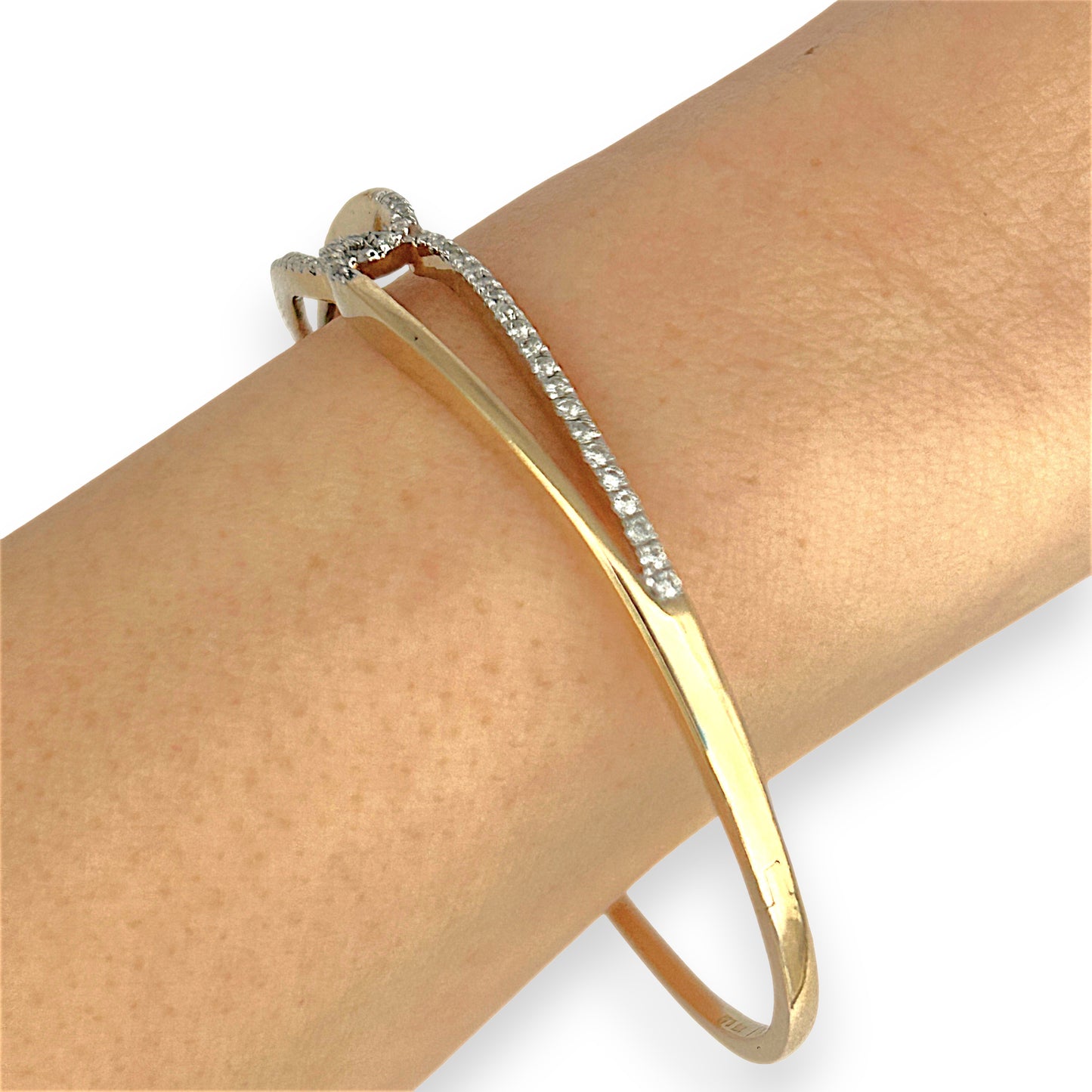 GOLD DEAL | 9ct Gold Elysian Knot Bangle with Diamonds Valuation $4,400. TDW 0.50ct.