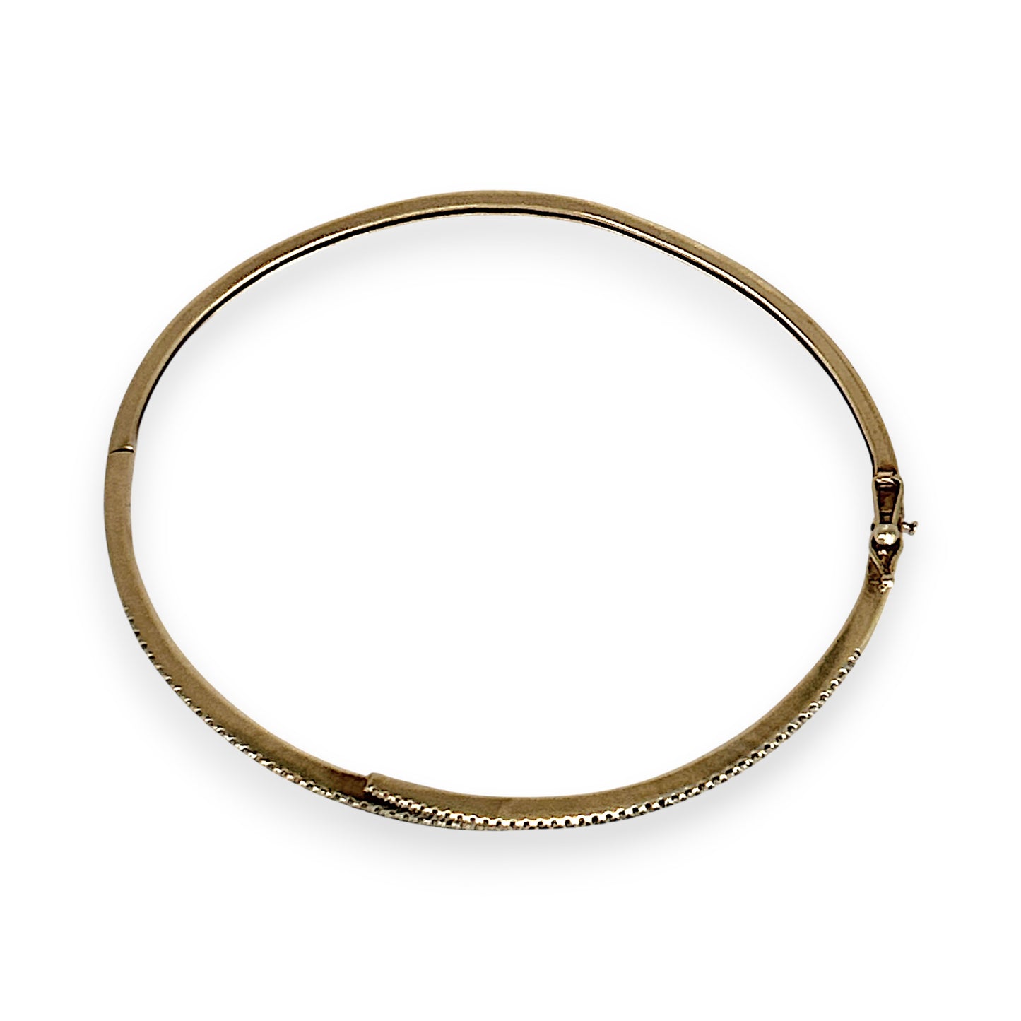 GOLD DEAL | 9ct (9K) Gold Diamond Crosslight Oval Bangle 70.3mm Valuation $4,750