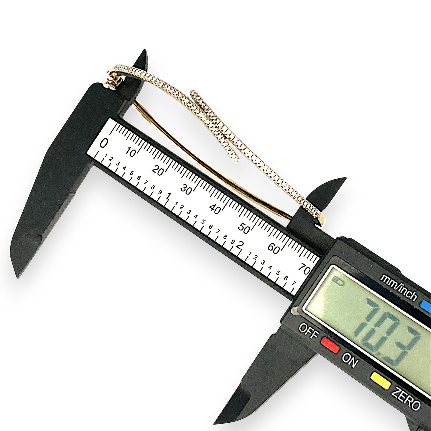 GOLD DEAL | 9ct (9K) Gold Diamond Crosslight Oval Bangle 70.3mm Valuation $4,750