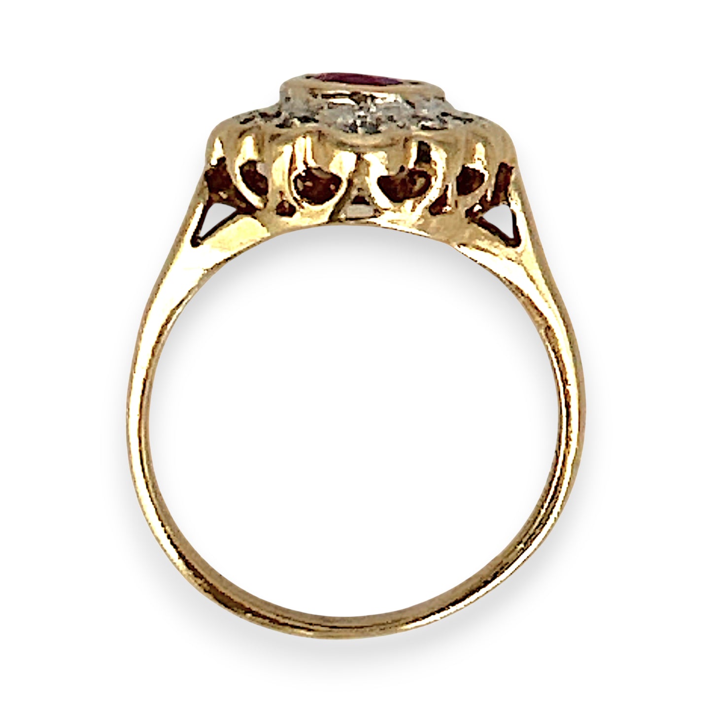 GOLD DEAL | 9ct Gold Refurbished Crimson Halo Ring Valuation: $2,950