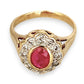GOLD DEAL | 9ct Gold Refurbished Crimson Halo Ring Valuation: $2,950