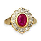 GOLD DEAL | 9ct Gold Refurbished Crimson Halo Ring Valuation: $2,950