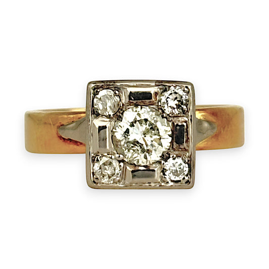 GOLD DEAL | FLASH SALE 18ct (18K) Y/W Gold Diamond 0.72ct Vintage 1997 Dress Ring Size Q
