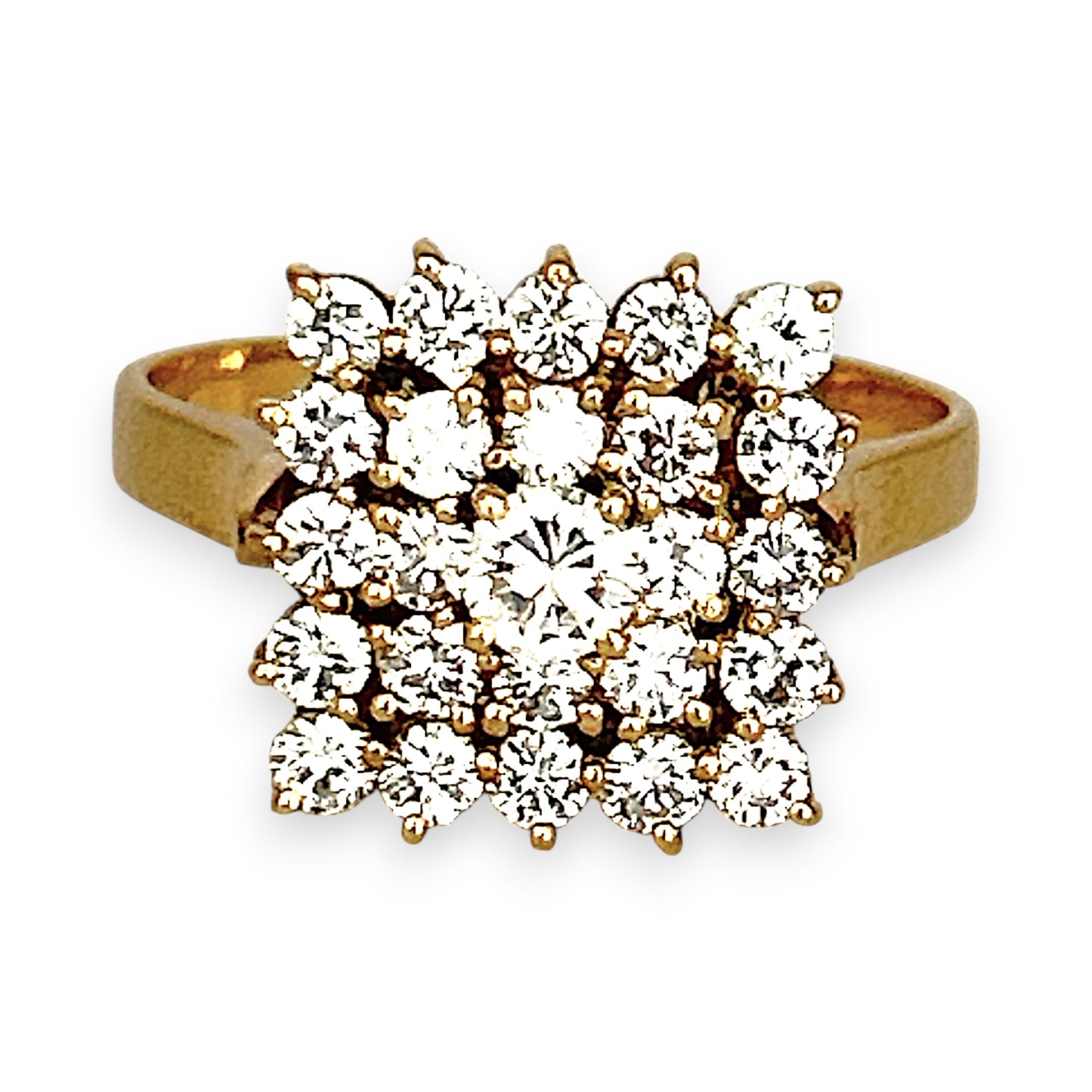 XMAS DEAL | 18kt Gold Lumière Cluster Ring Valuation $10,850