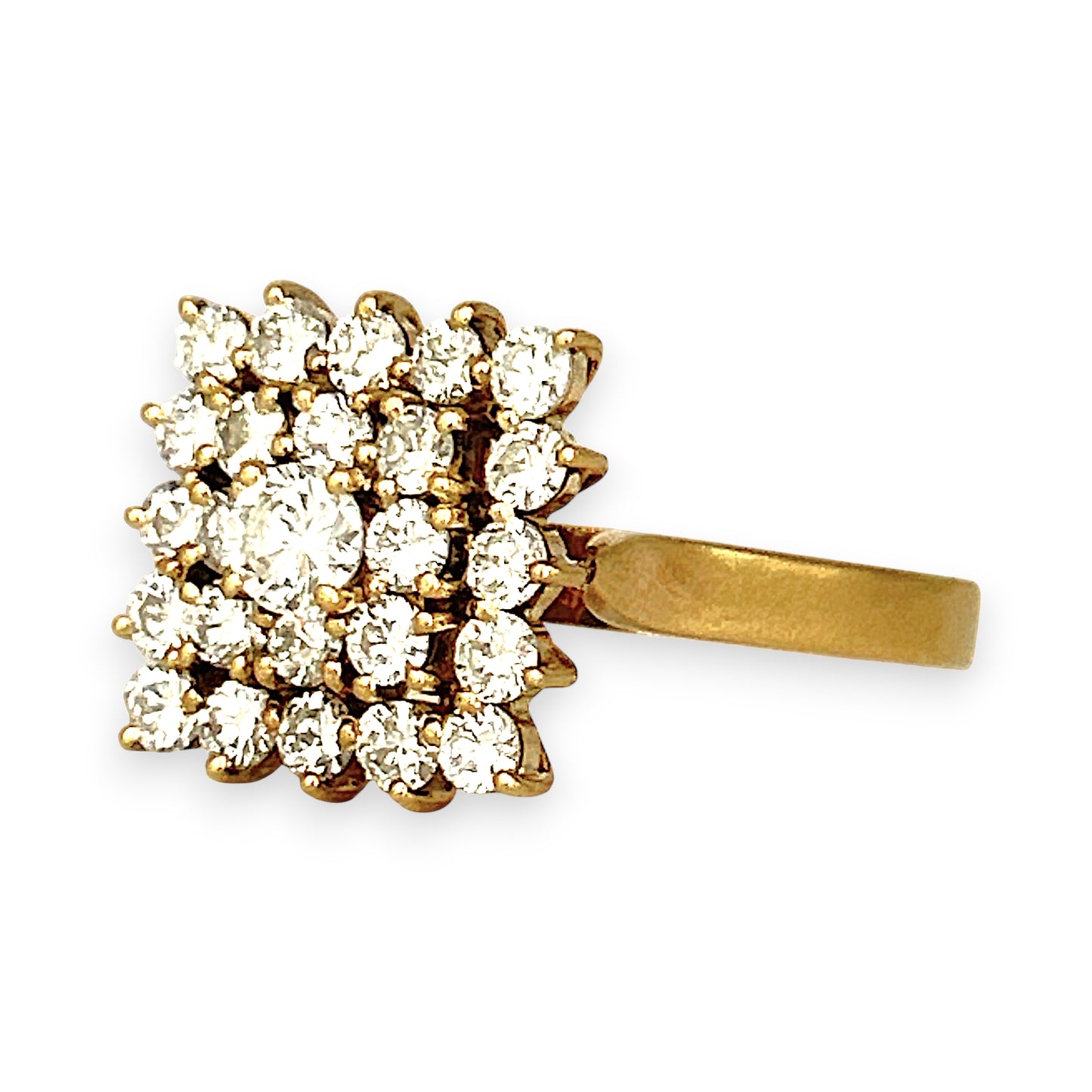 XMAS DEAL | 18kt Gold Lumière Cluster Ring Valuation $10,850