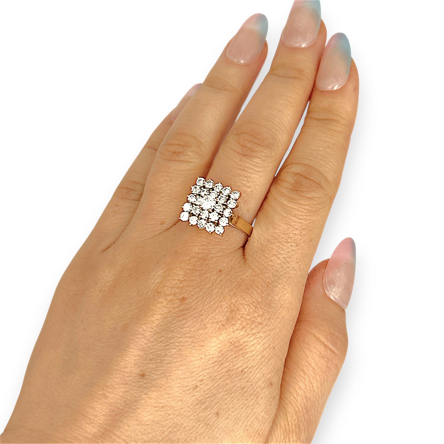 XMAS DEAL | 18kt Gold Lumière Cluster Ring Valuation $10,850