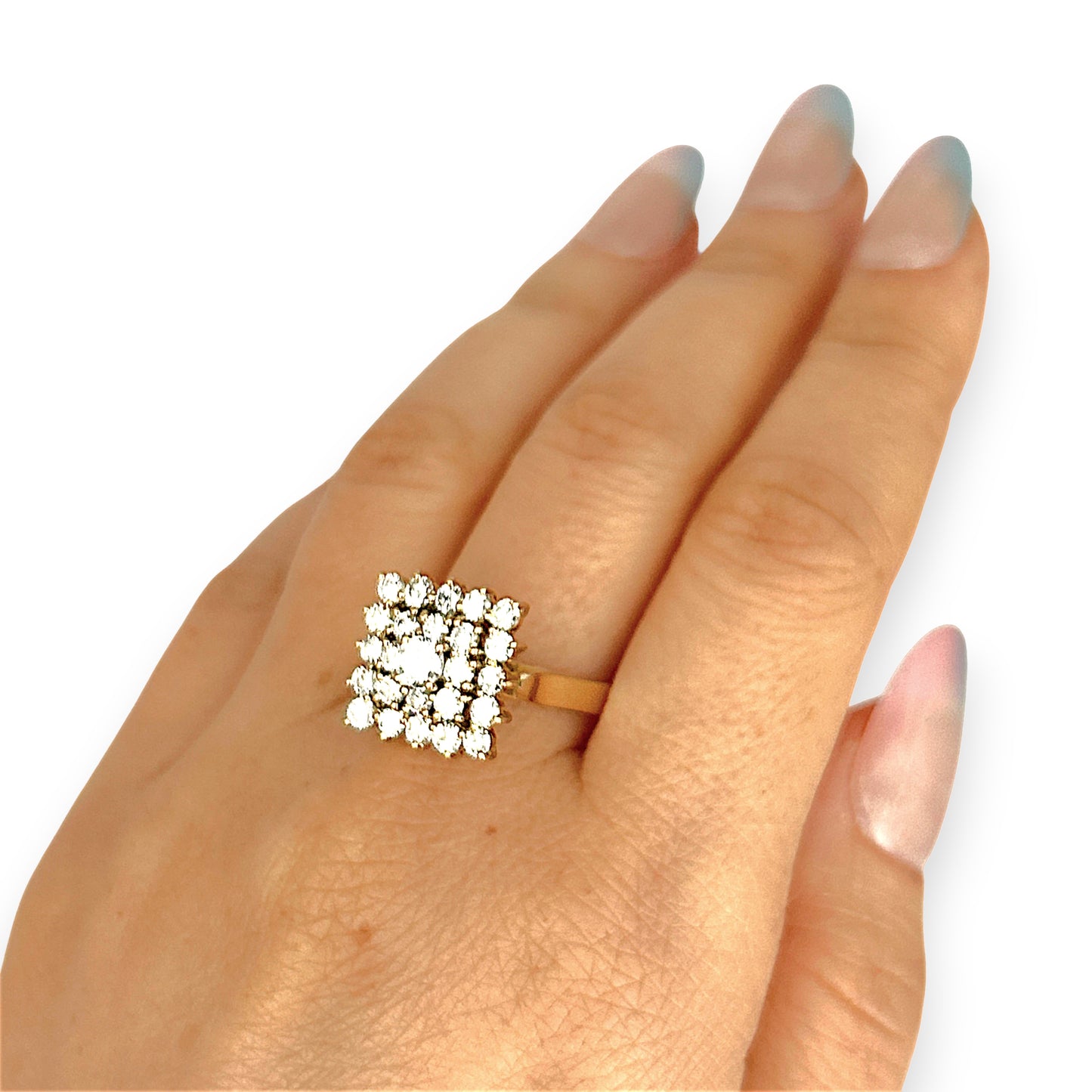 XMAS DEAL | 18kt Gold Lumière Cluster Ring Valuation $10,850