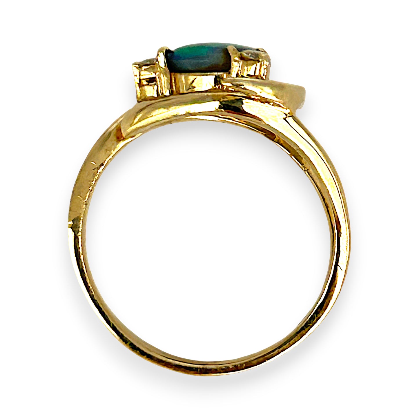 GOLD DEAL | 9ct Gold Midnight Flame Black Opal Ring Valuation: $2,000