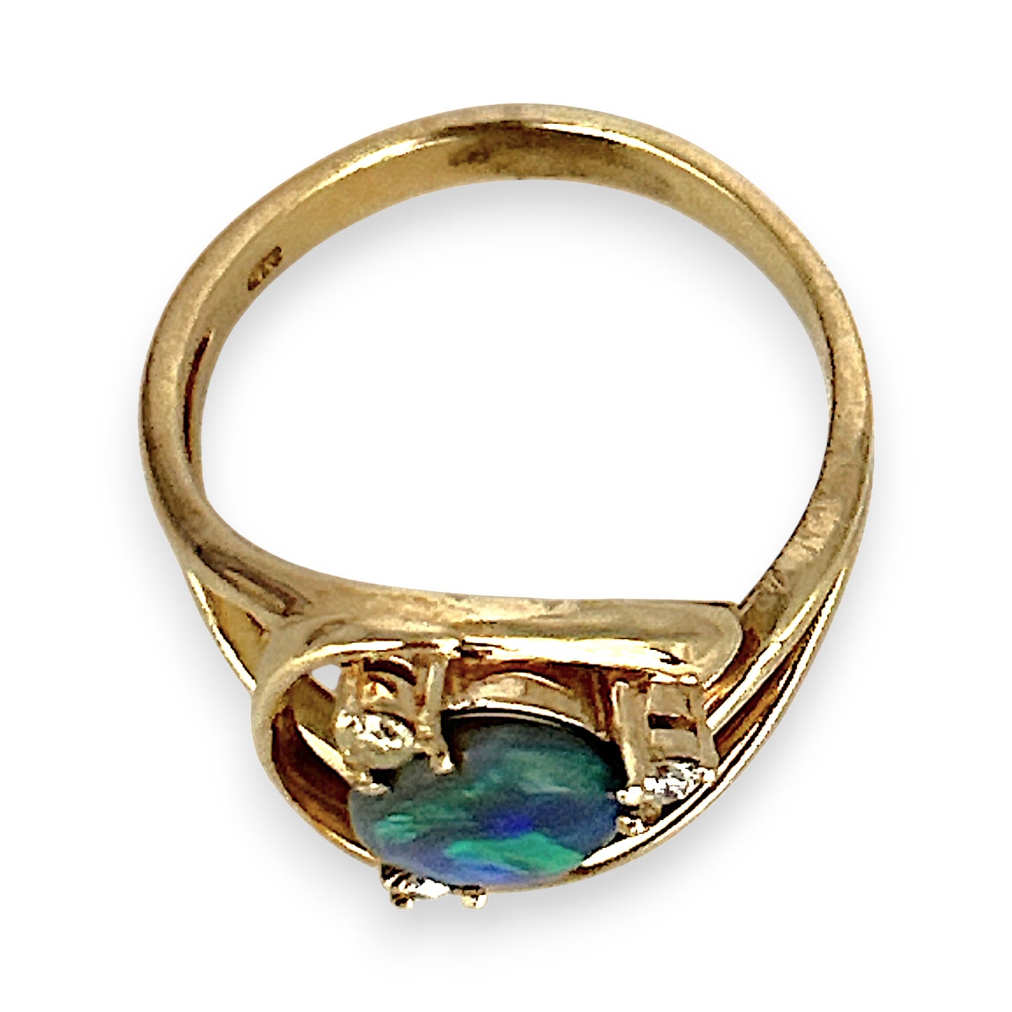 GOLD DEAL | 9ct Gold Midnight Flame Black Opal Ring Valuation: $2,000