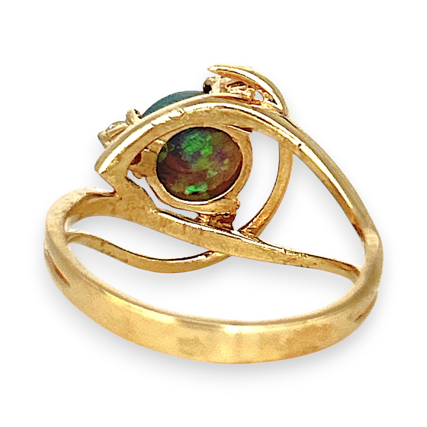 GOLD DEAL | 9ct Gold Midnight Flame Black Opal Ring Valuation: $2,000