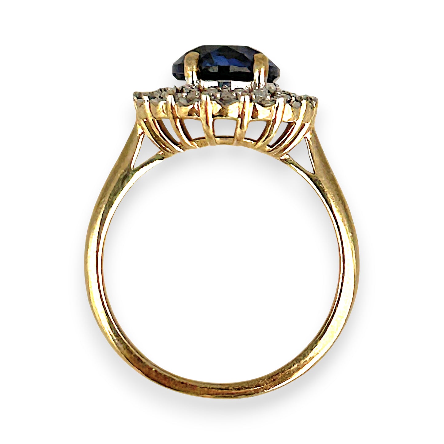 GOLD DEAL | 9ct Gold Sapphire Halo Ring with Diamonds Valuation $1,700