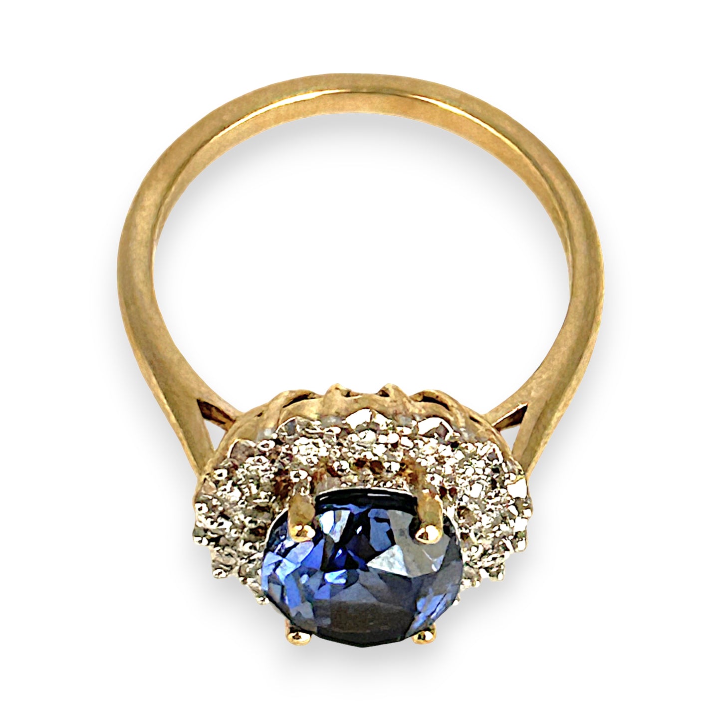 GOLD DEAL | 9ct Gold Sapphire Halo Ring with Diamonds Valuation $1,700