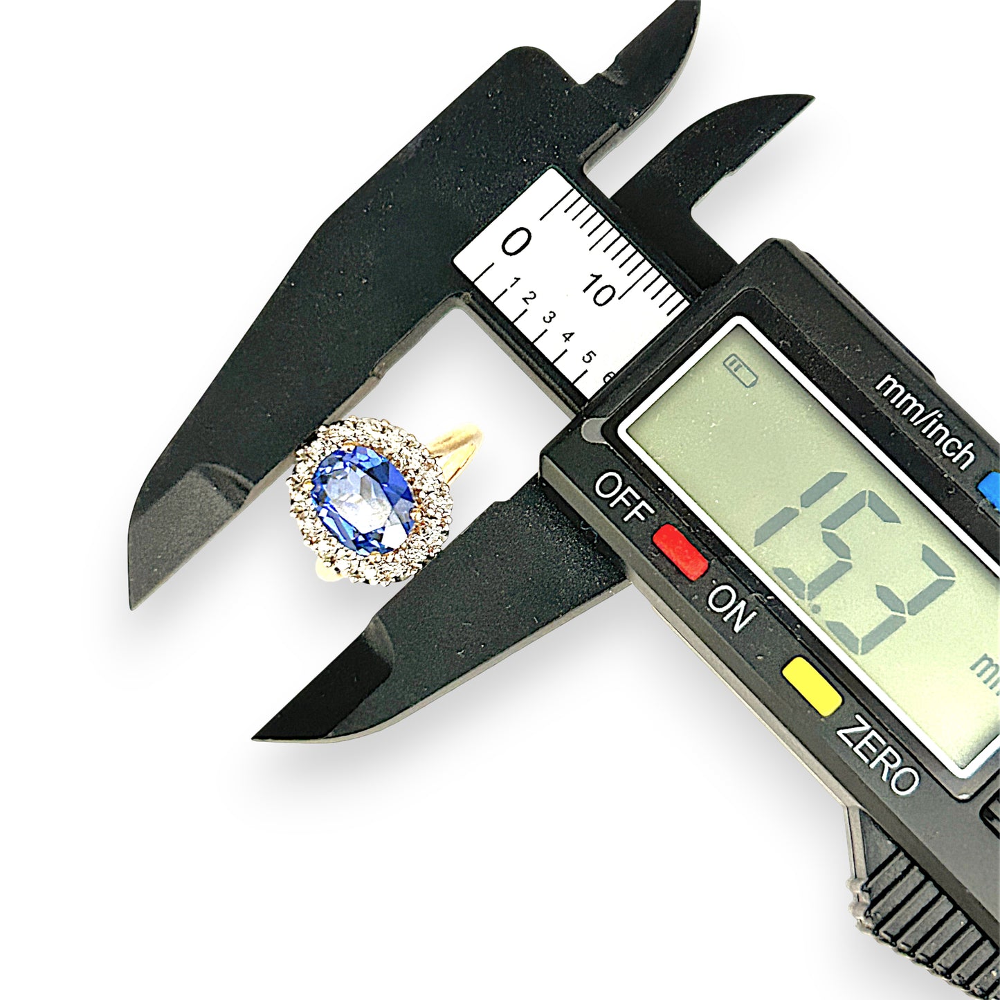 GOLD DEAL | 9ct Gold Sapphire Halo Ring with Diamonds Valuation $1,700