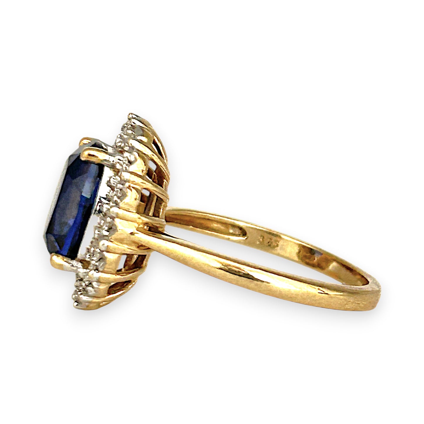 GOLD DEAL | 9ct Gold Sapphire Halo Ring with Diamonds Valuation $1,700
