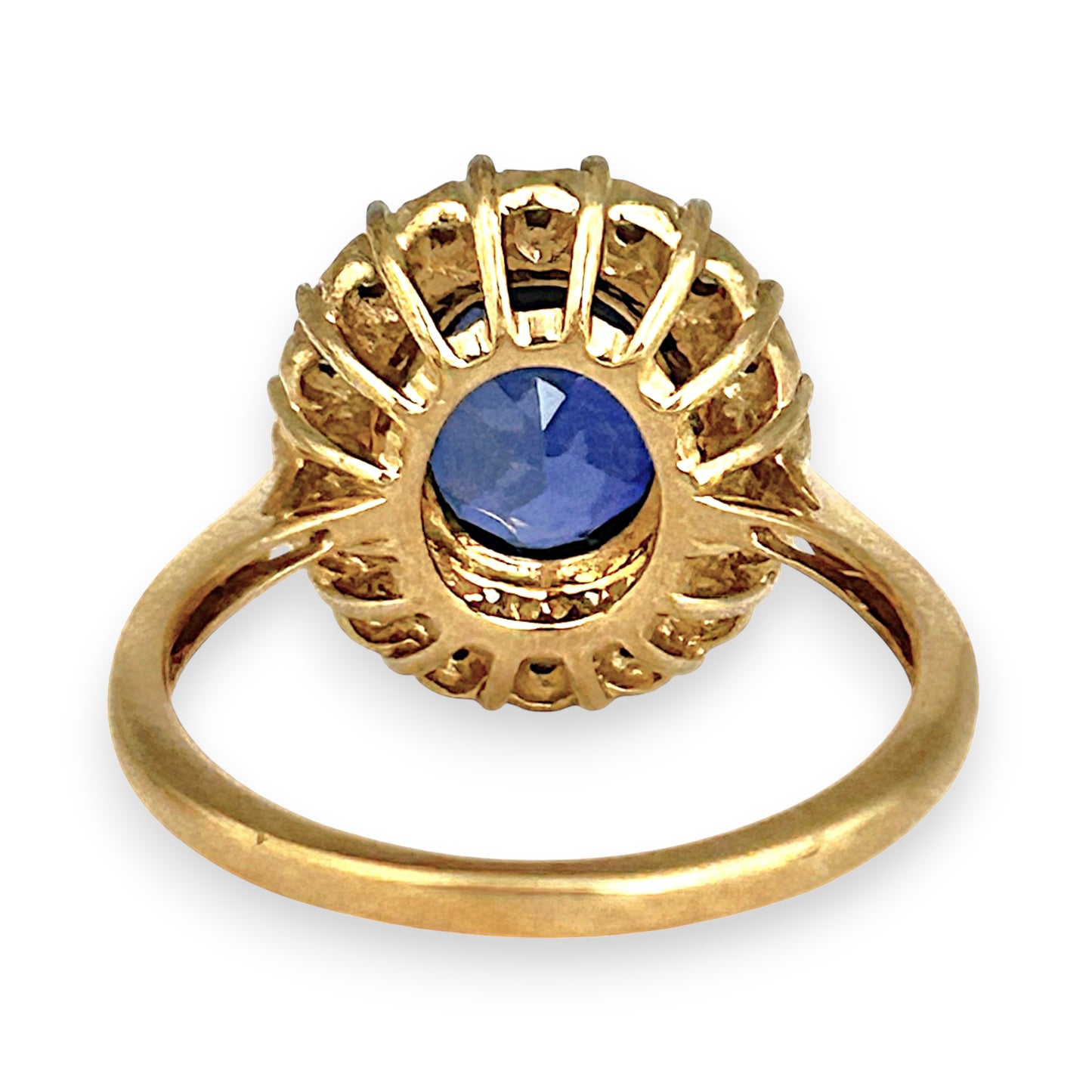 GOLD DEAL | 9ct Gold Sapphire Halo Ring with Diamonds Valuation $1,700