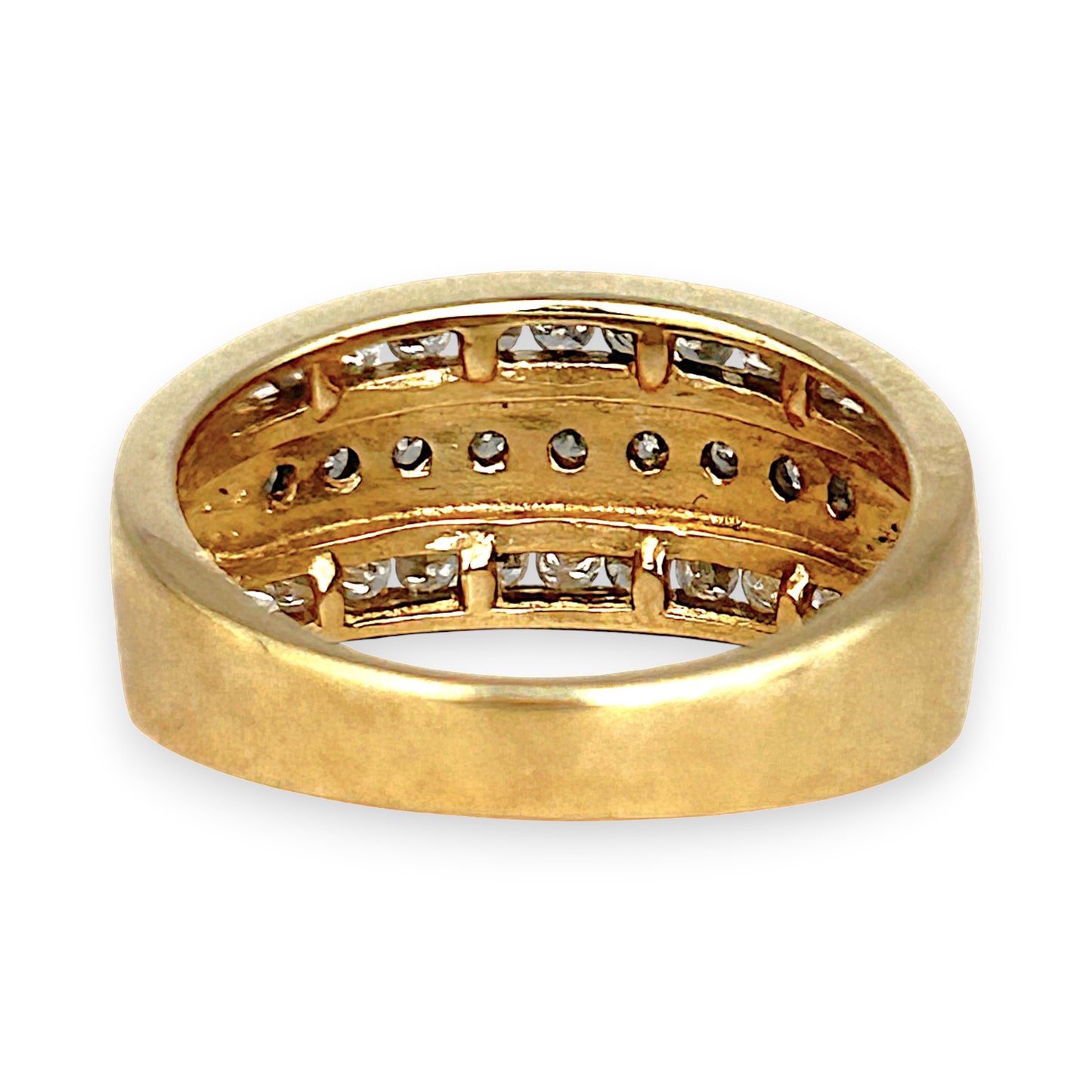 GOLD DEAL | 9ct Gold Triluxe Band Diamond Ring TDW 1.0ct.Valuation 3,450