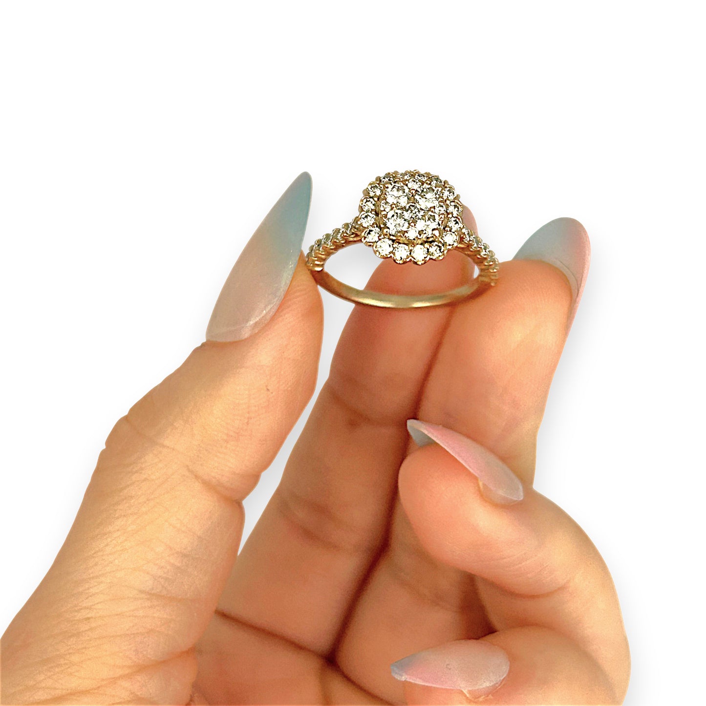 GOLD DEAL | 9ct Gold Lustre Crown 1.00ct Diamond Halo Ring Valuation $3,400