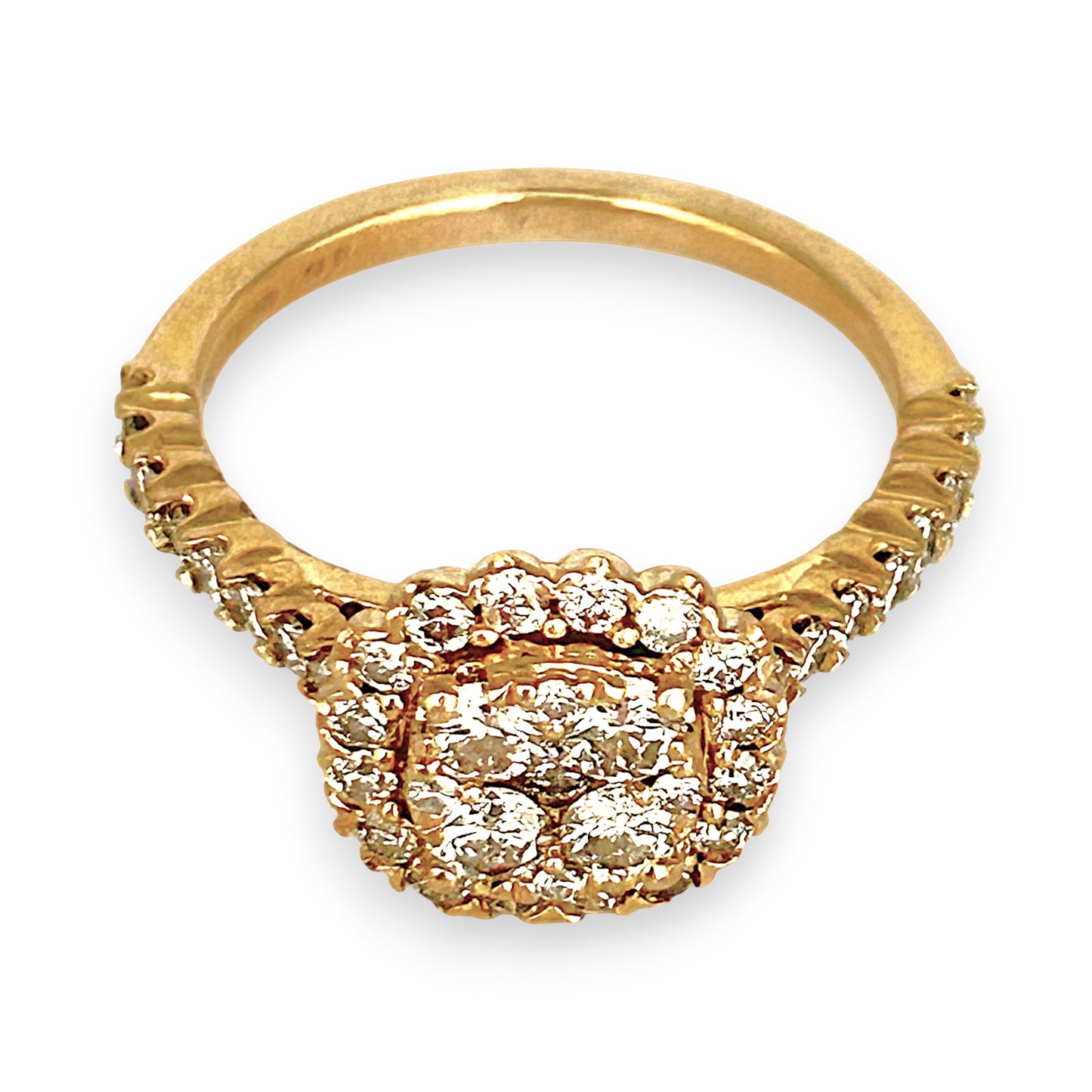 GOLD DEAL | 9ct Gold Lustre Crown 1.00ct Diamond Halo Ring Valuation $3,400