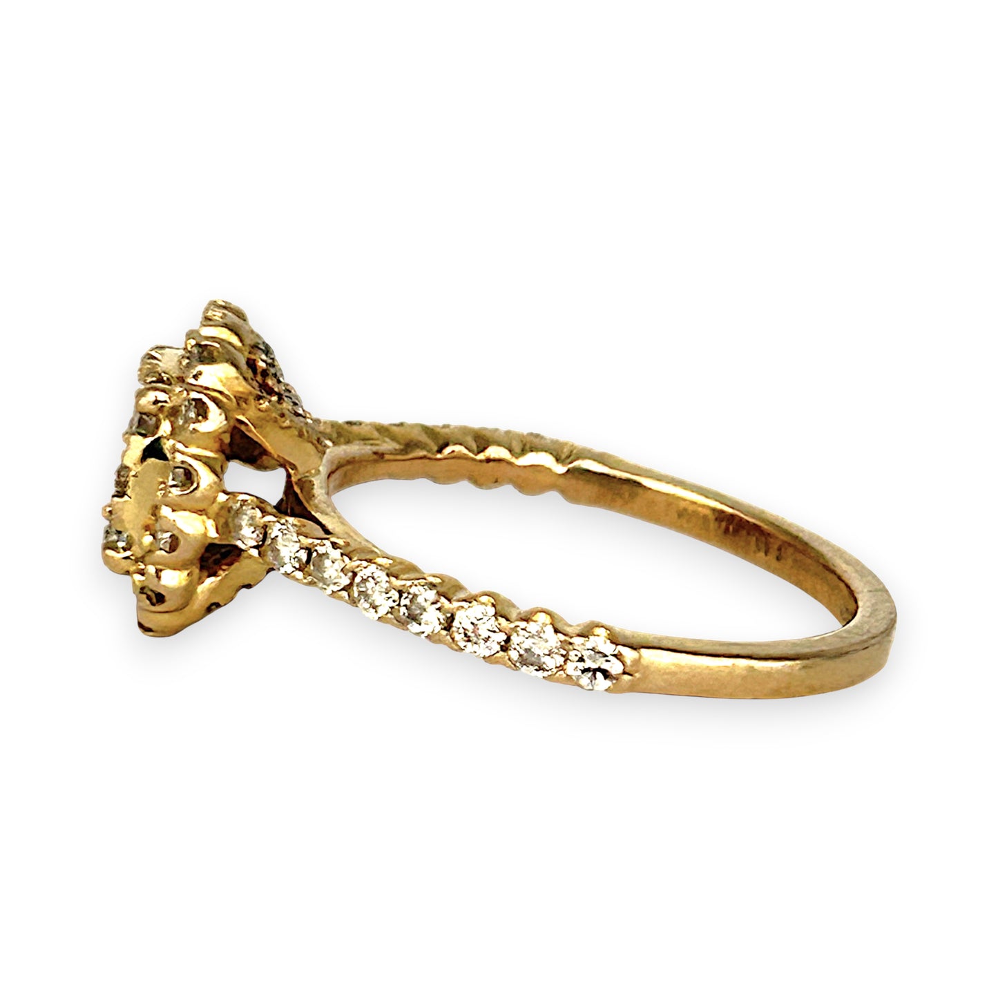 GOLD DEAL | 9ct Gold Lustre Crown 1.00ct Diamond Halo Ring Valuation $3,400