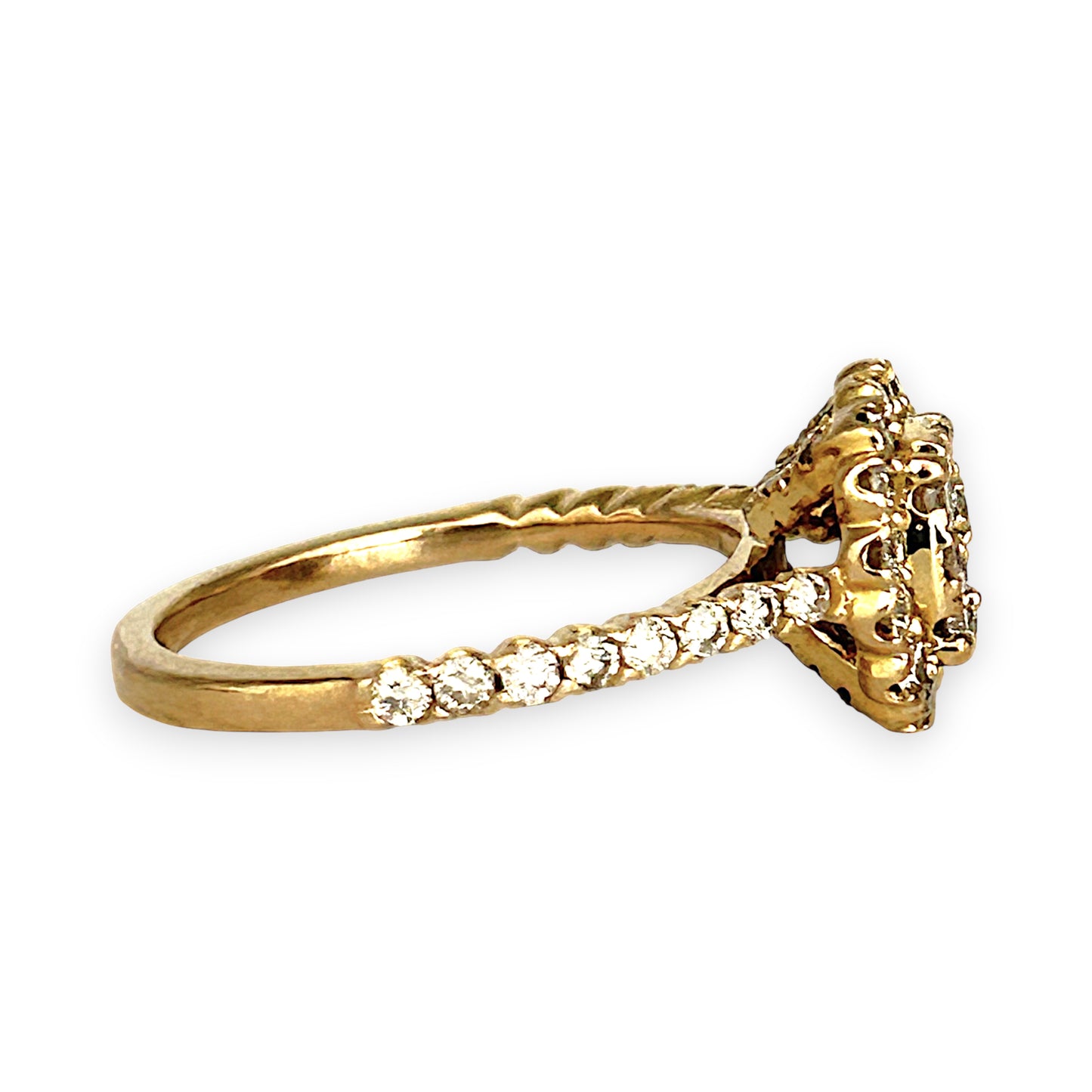 GOLD DEAL | 9ct Gold Lustre Crown 1.00ct Diamond Halo Ring Valuation $3,400