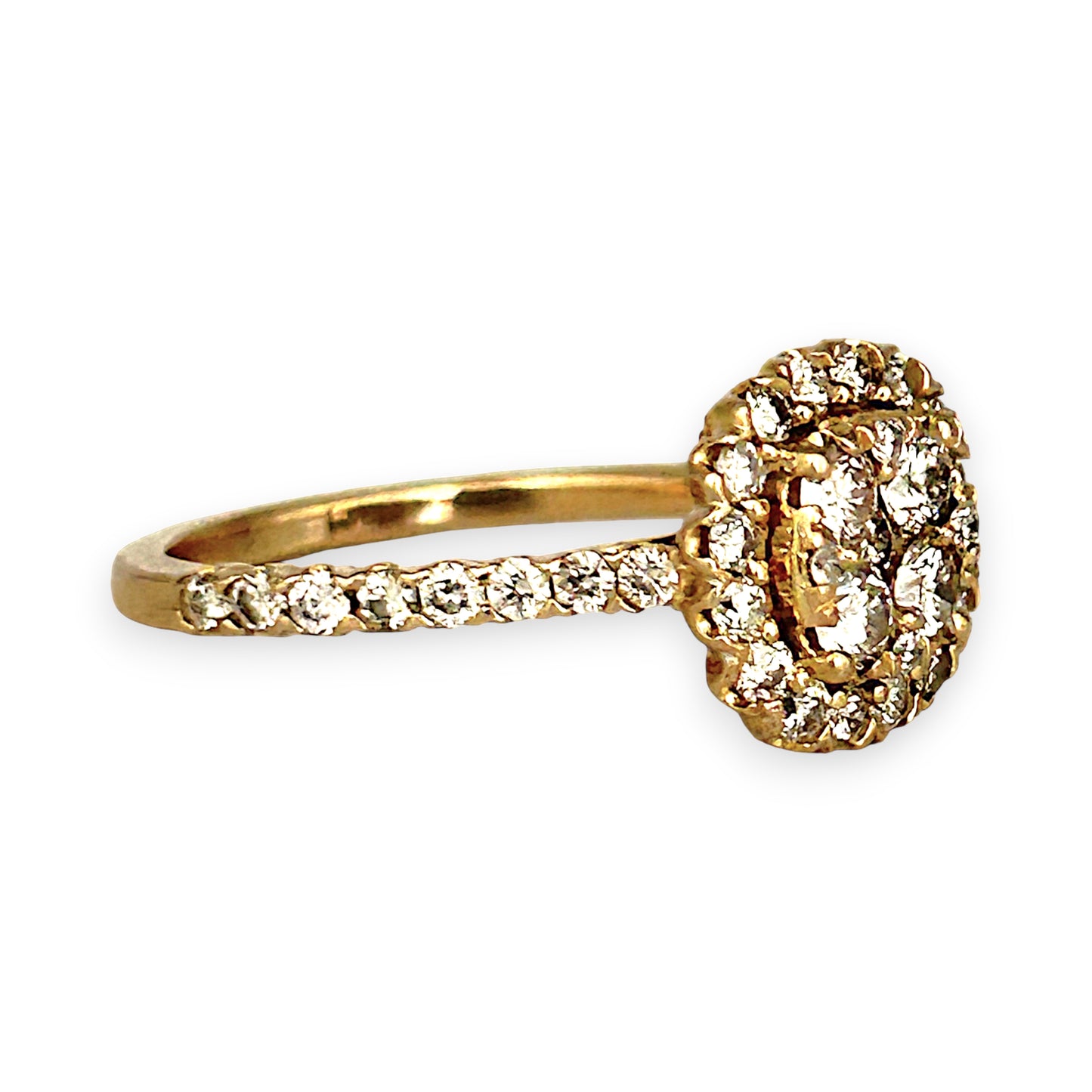 GOLD DEAL | 9ct Gold Lustre Crown 1.00ct Diamond Halo Ring Valuation $3,400