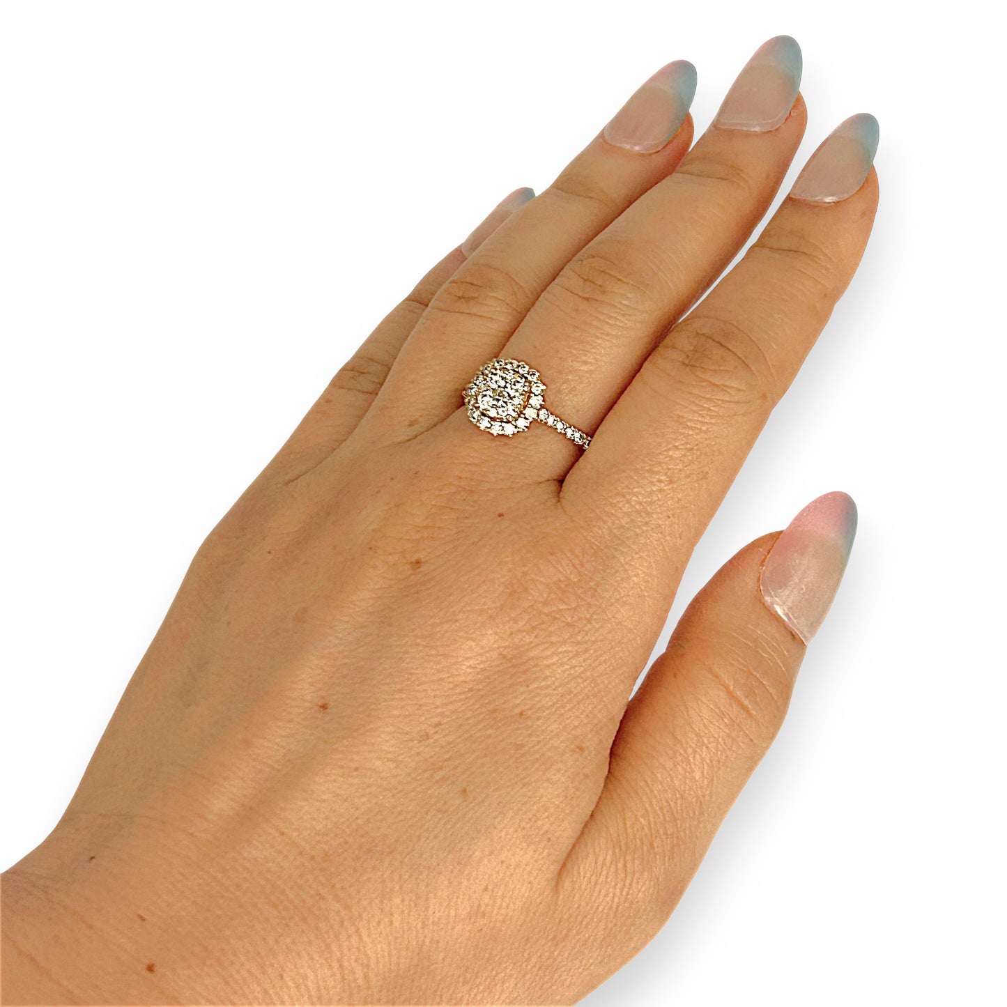 GOLD DEAL | 9ct Gold Lustre Crown 1.00ct Diamond Halo Ring Valuation $3,400