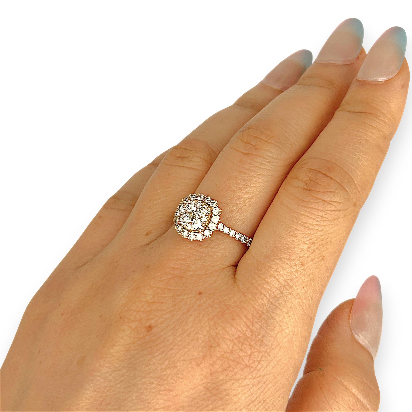 GOLD DEAL | 9ct Gold Lustre Crown 1.00ct Diamond Halo Ring Valuation $3,400